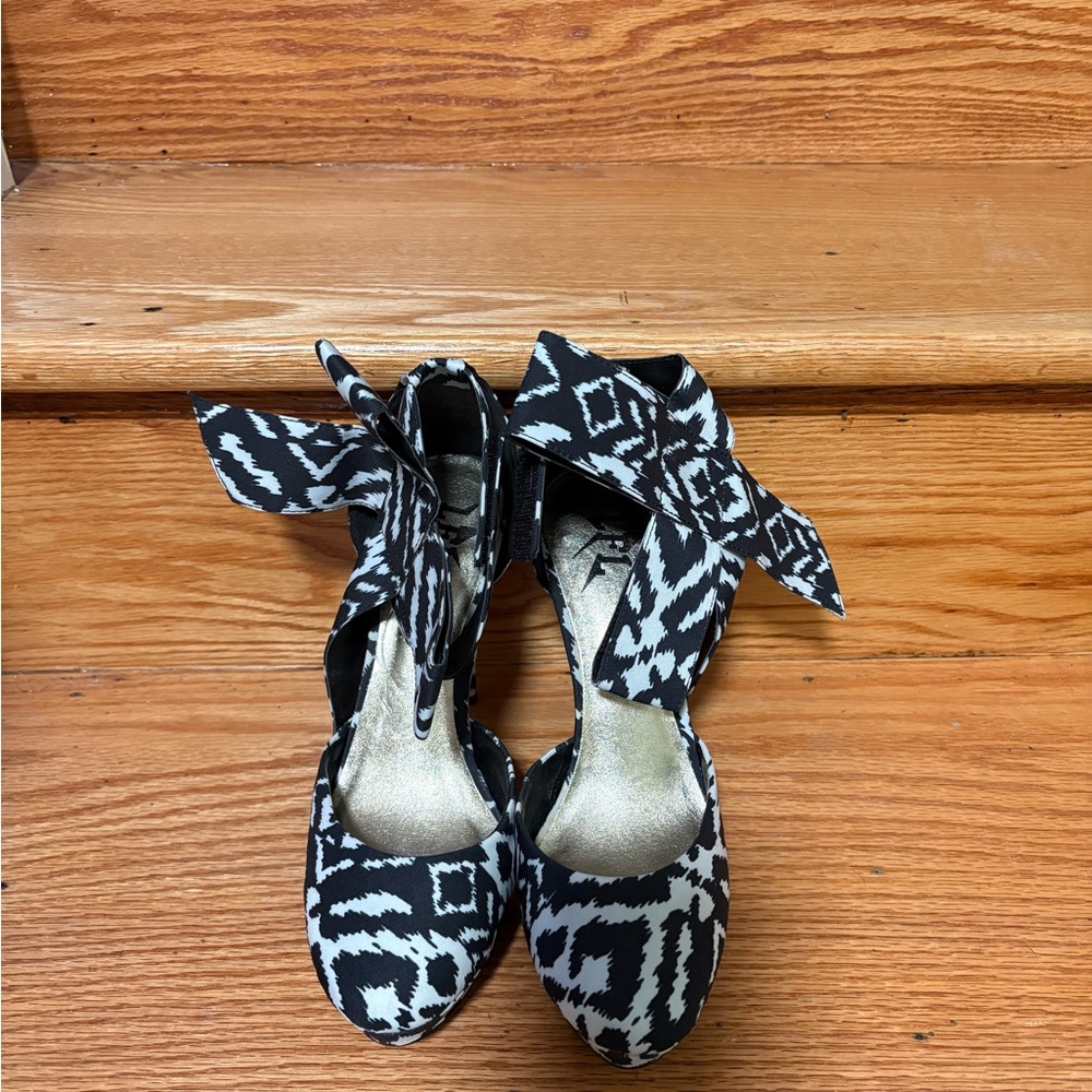 Elegant Black and White Patterned Heels